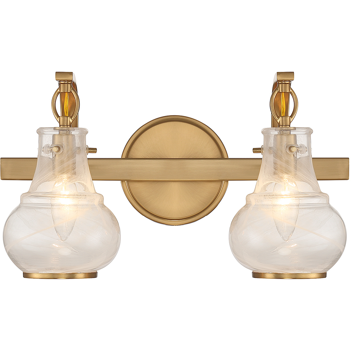 Adams 2 Light 15.5 inch Warm Brass Bathroom Vanity Light Wall Light