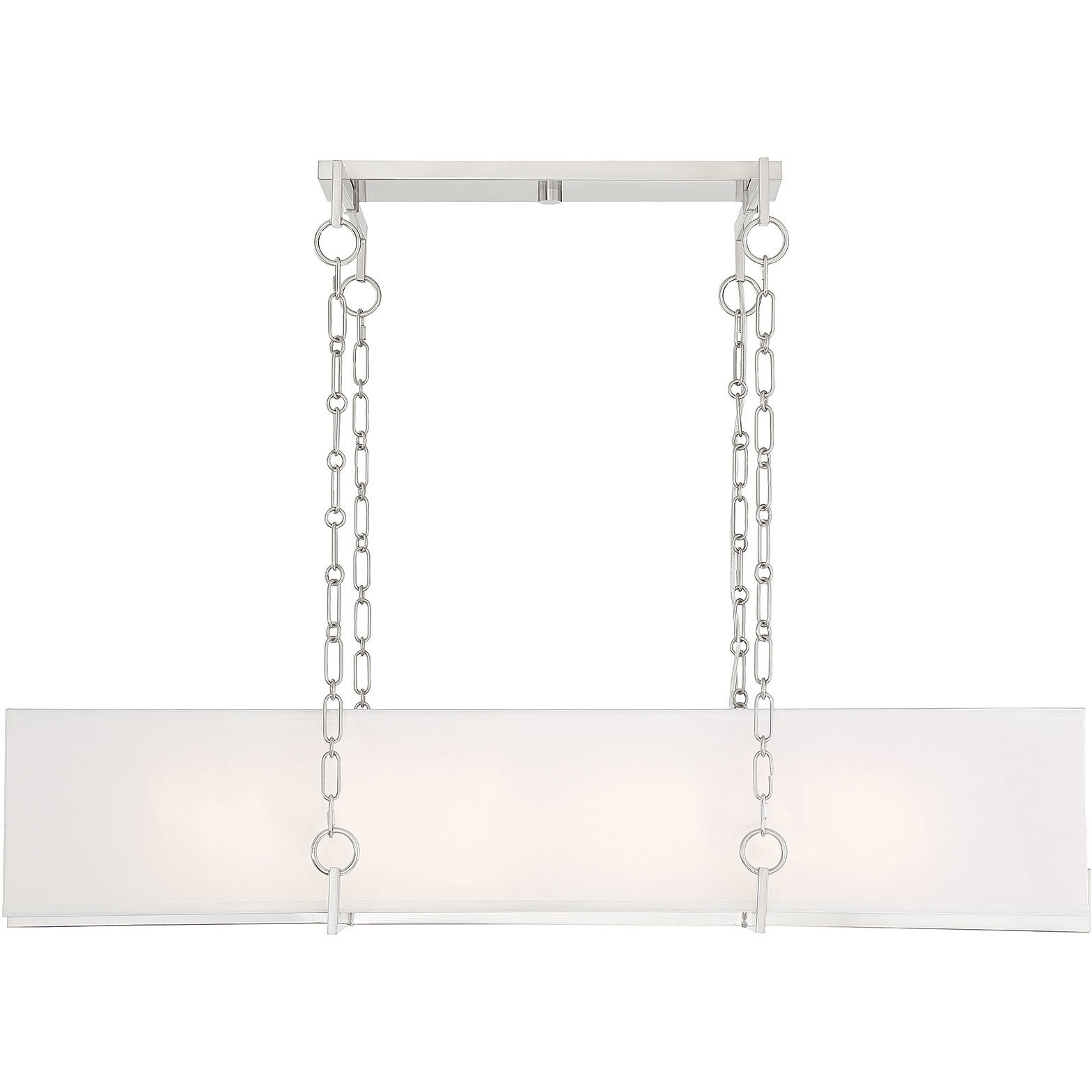 Abbott 8 Light 44 inch Satin Nickel Linear Chandelier Ceiling Light