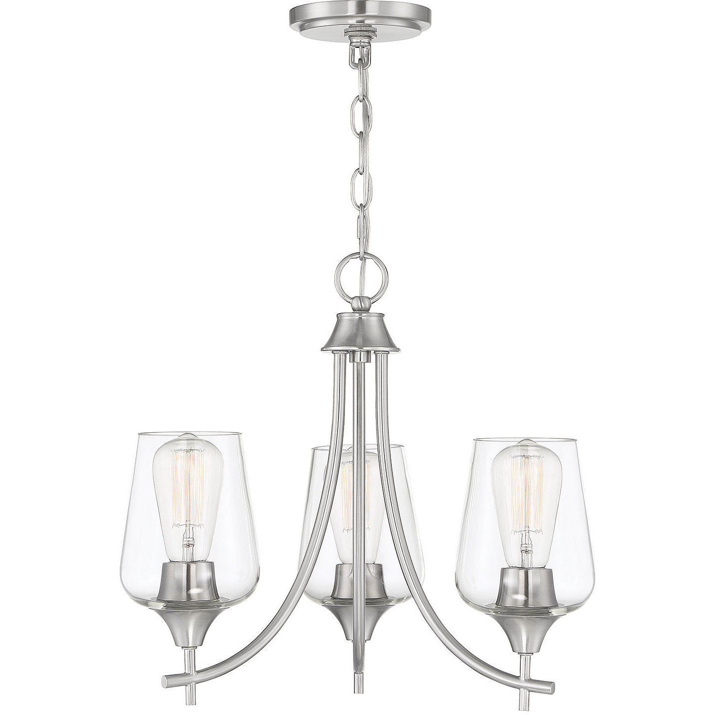 Octave 3 Light 18 inch Satin Nickel Chandelier Ceiling Light, Essentials