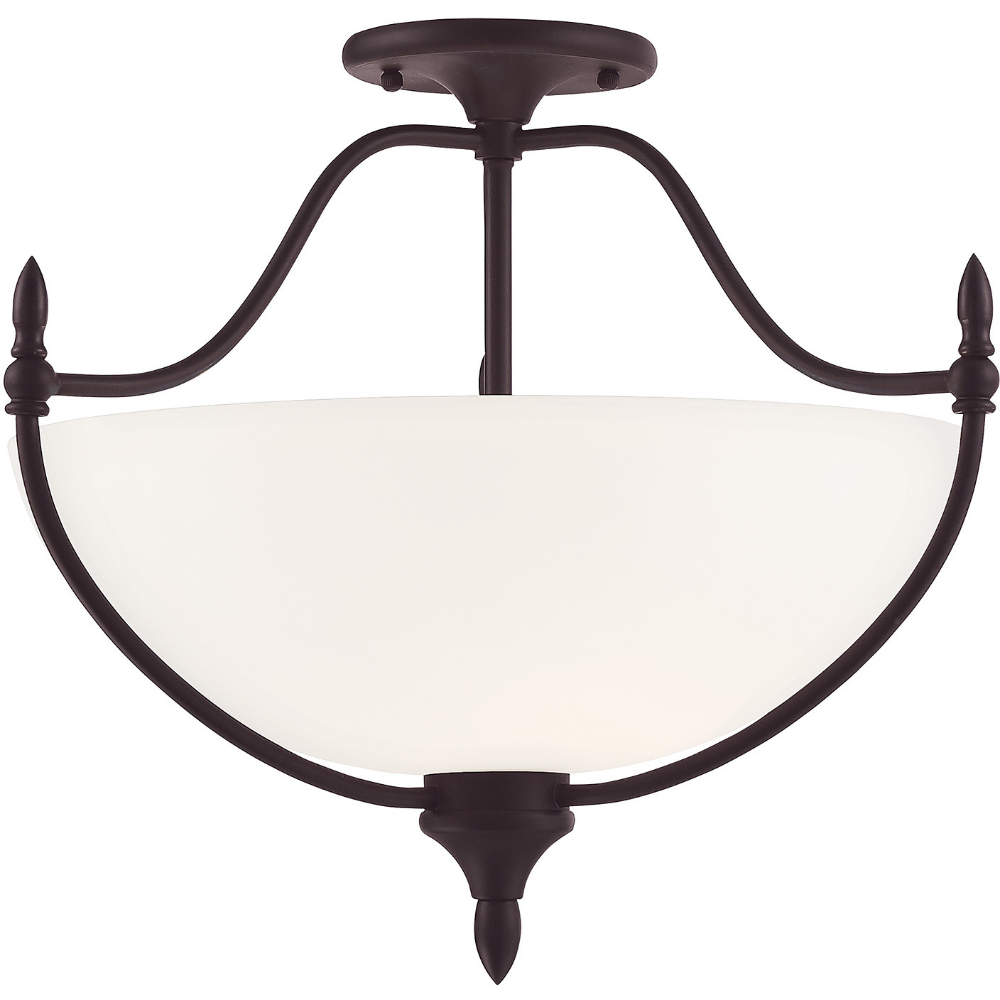 Herndon 3 Light 18 inch English Bronze Semi-Flush Ceiling Light, Essentials