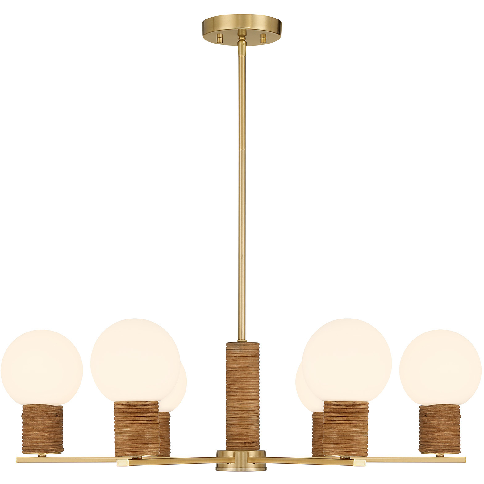 Jarrell 6 Light 30 inch Warm Brass Chandelier Ceiling Light