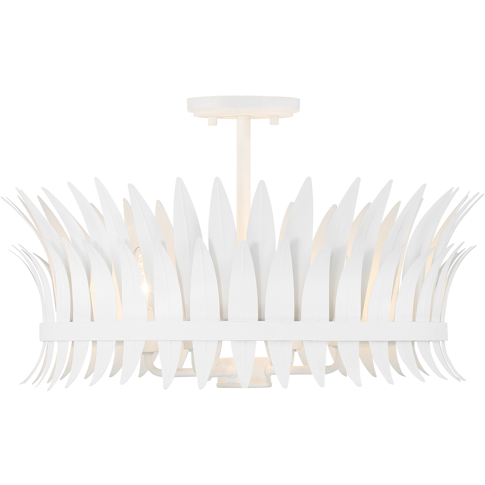 Ensley 4 Light 20 inch Bisque White Semi-Flush Ceiling Light