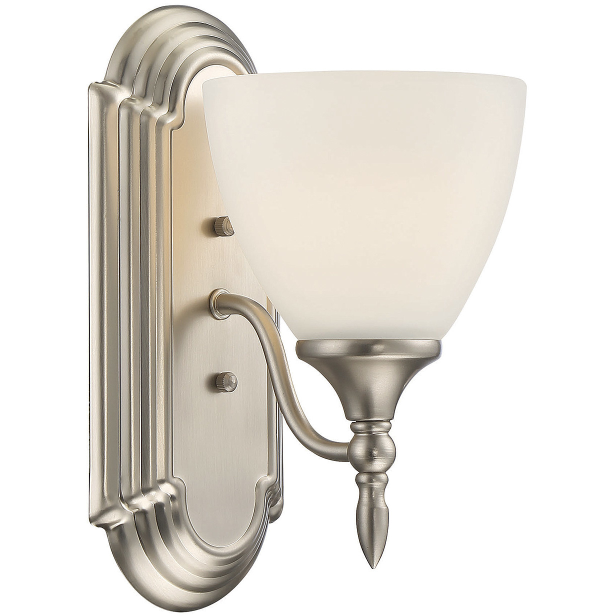 Satin nickel wall sconce on sale