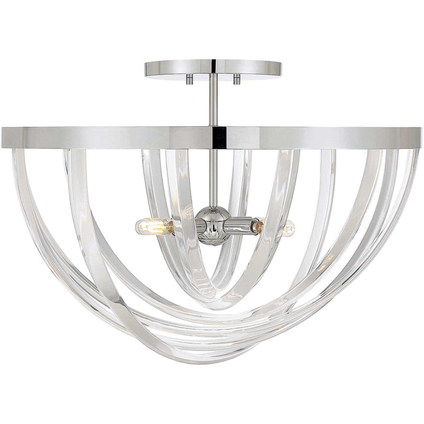 Jennings 4 Light 24 inch Polished Chrome Semi-Flush Ceiling Light