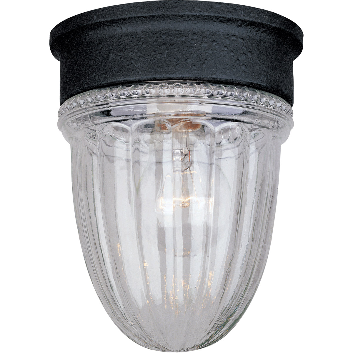 Exterior Collections 1 Light 5.38 inch Textured Black Outdoor Flush Mount