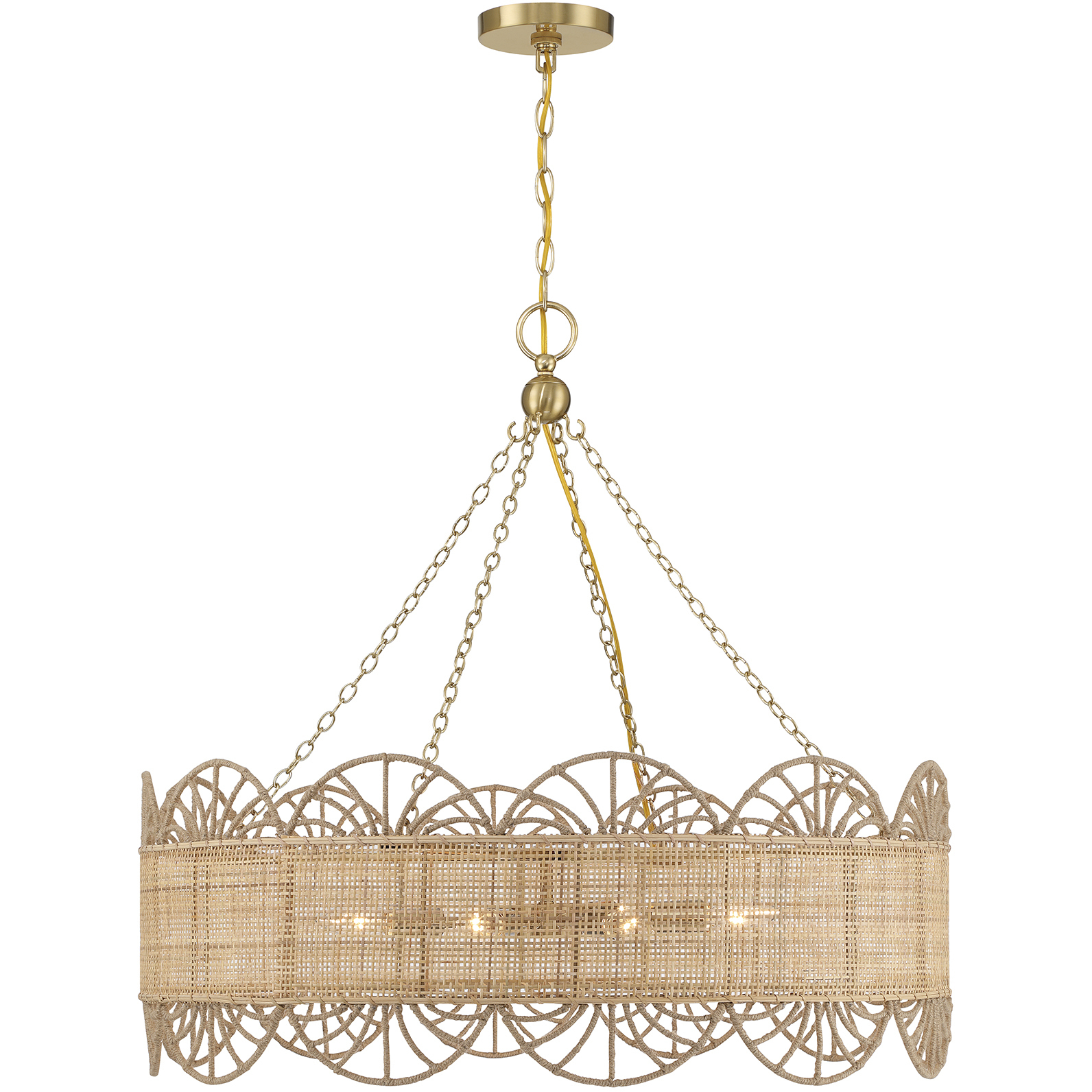 Shawnee 8 Light 30 inch Warm Brass Chandelier Ceiling Light