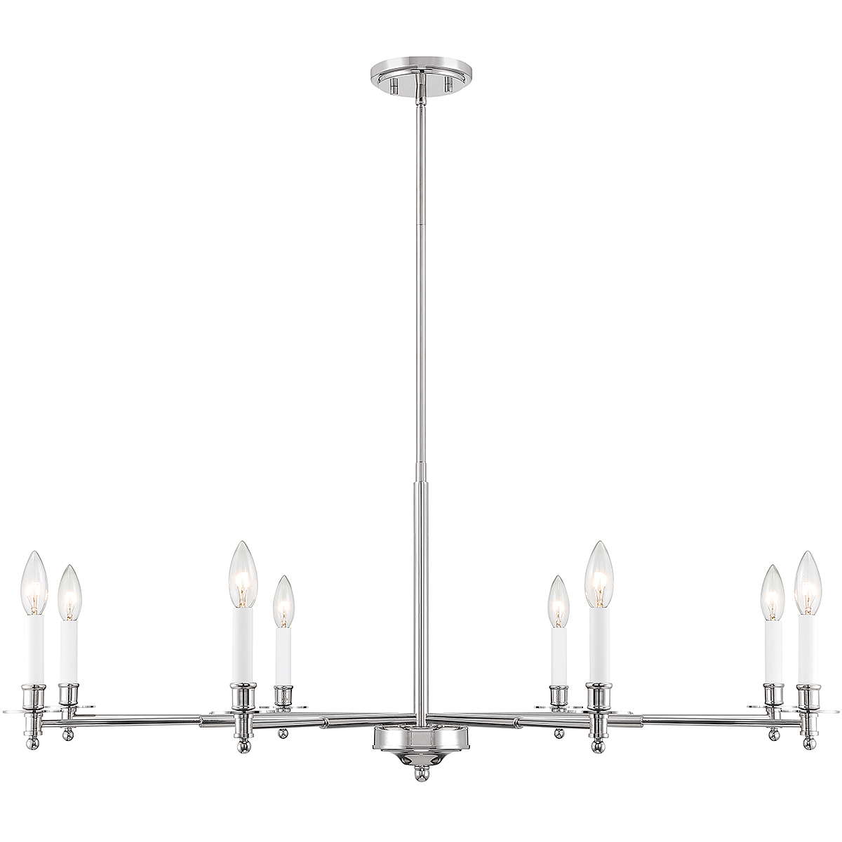 Jasmine 8 Light 42 inch Polished Nickel Chandelier Ceiling Light, Essentials