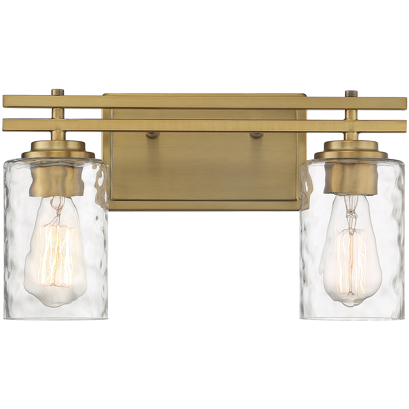 Baxter 2 Light 15 inch Warm Brass Bathroom Vanity Light Wall Light, Lighting One