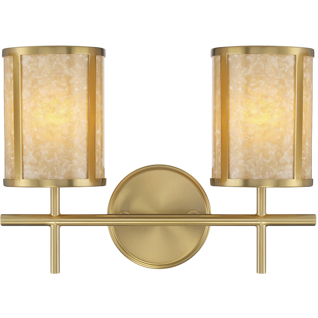 Camden 2 Light 14.75 inch Warm Brass Bath Wall Light