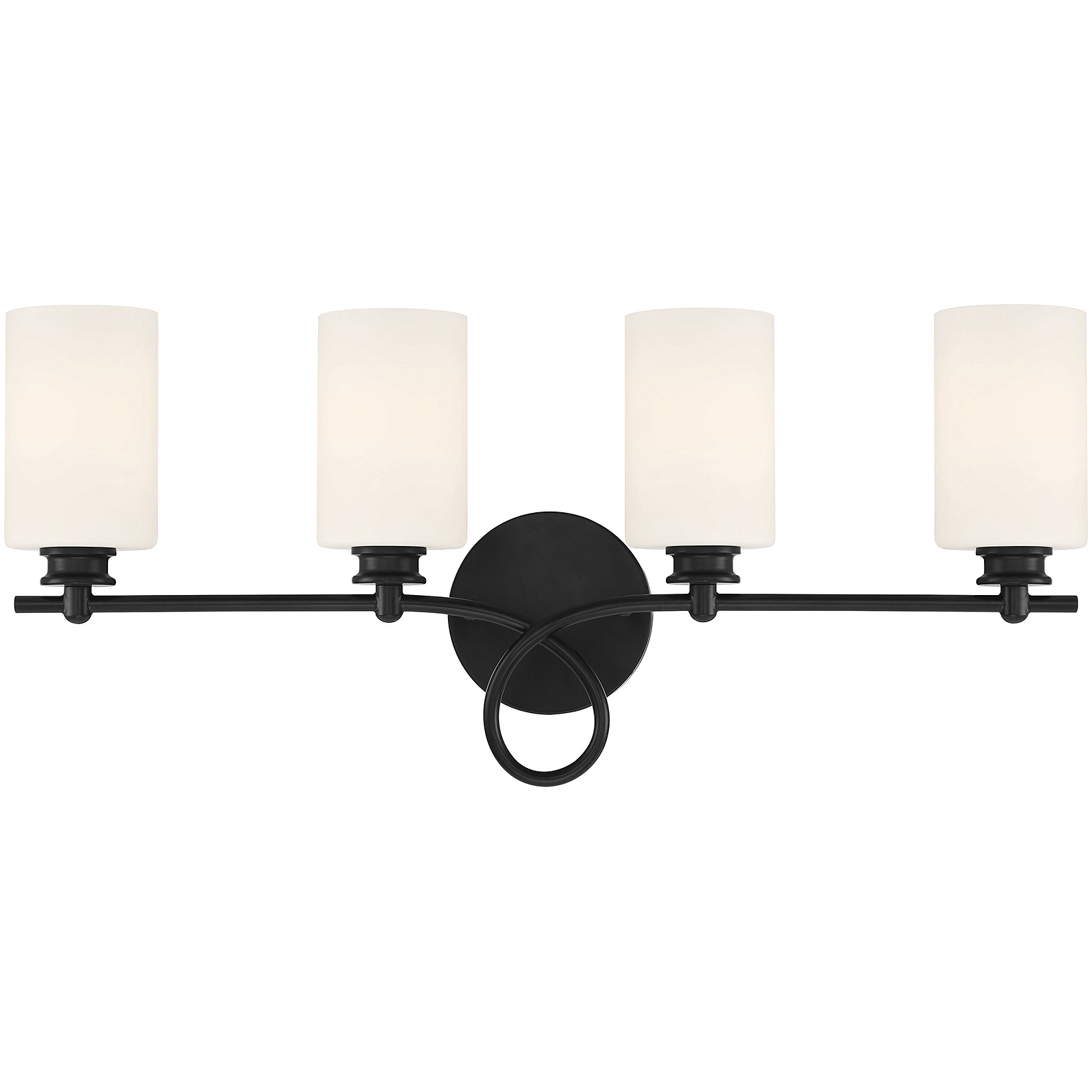 Woodbury 4 Light 28 inch Black Vanity Light Wall Light
