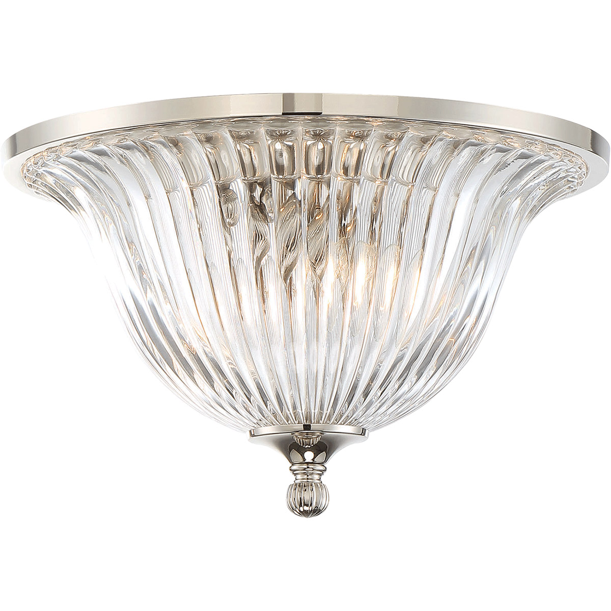 Aberdeen 2 Light 14 inch Polished Nickel Flush Mount Ceiling Light