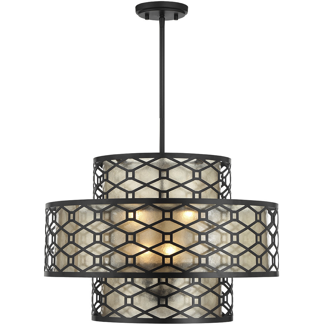 Mannheim 4 Light 22 inch Matte Black Pendant Ceiling Light, Lighting One