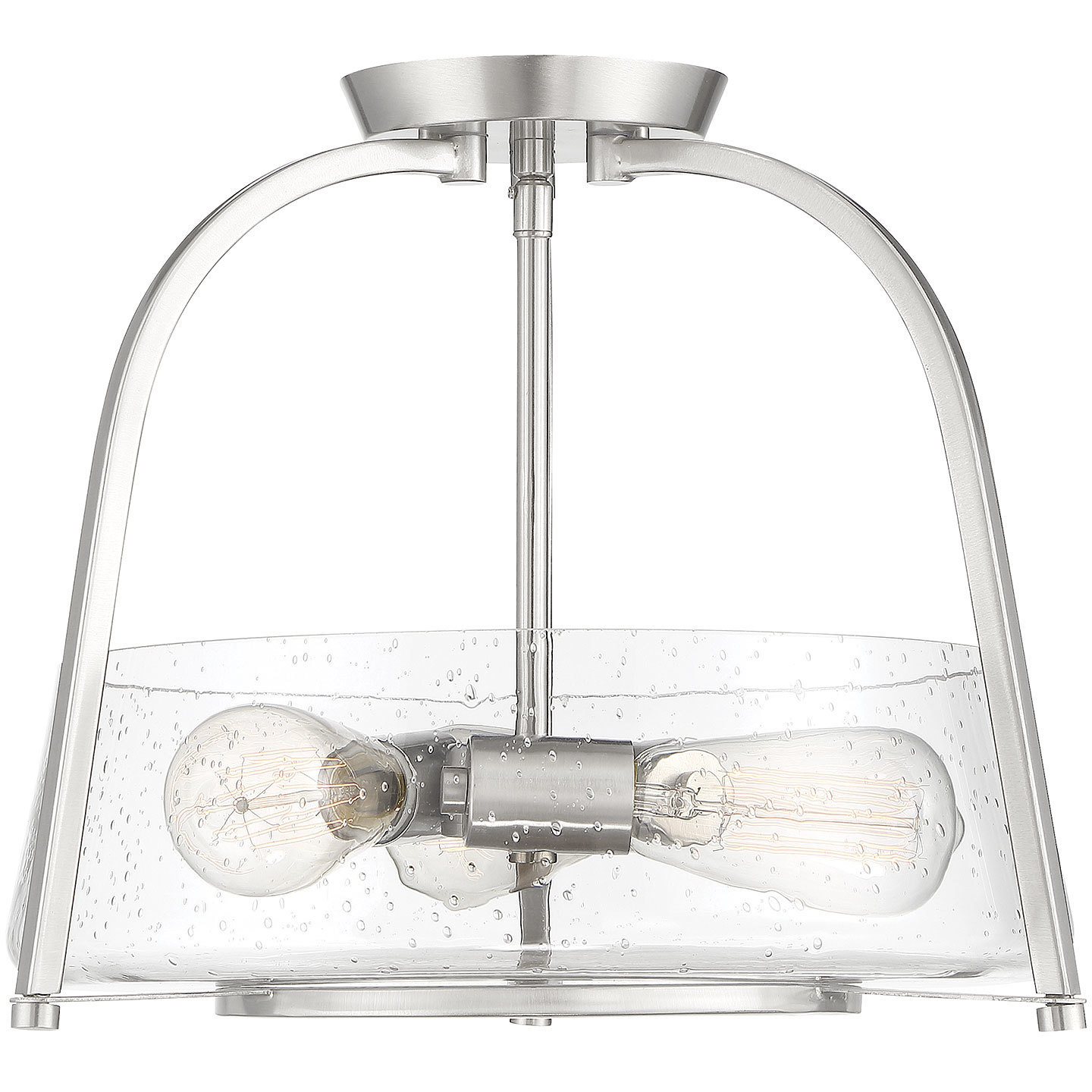 Dash 3 Light 16 inch Satin Nickel Semi-Flush Ceiling Light