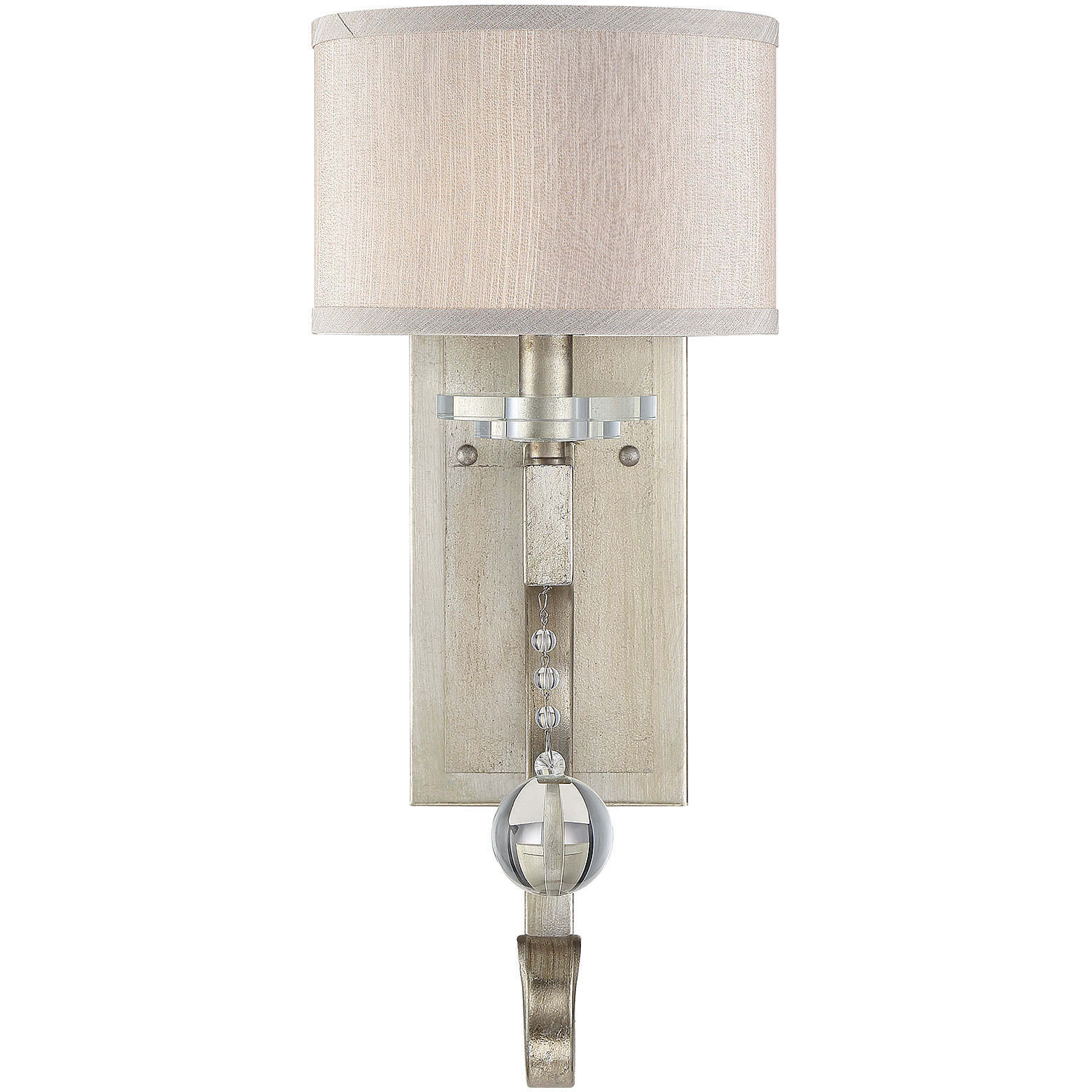 Rosendal 1 Light 7.5 inch Silver Sparkle Wall Sconce Wall Light, Essentials