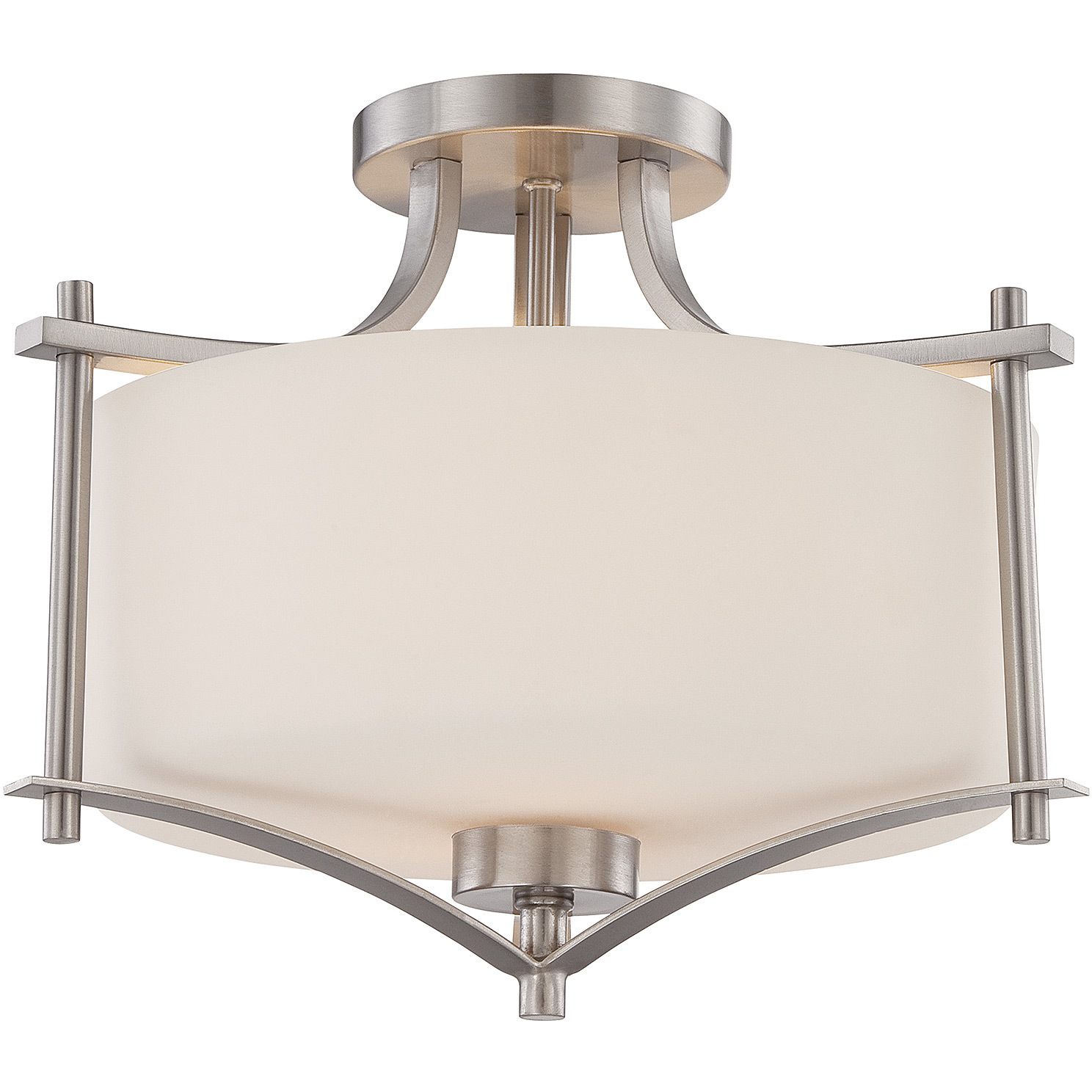 Colton 2 Light 15 inch Satin Nickel Semi-Flush Ceiling Light, Essentials