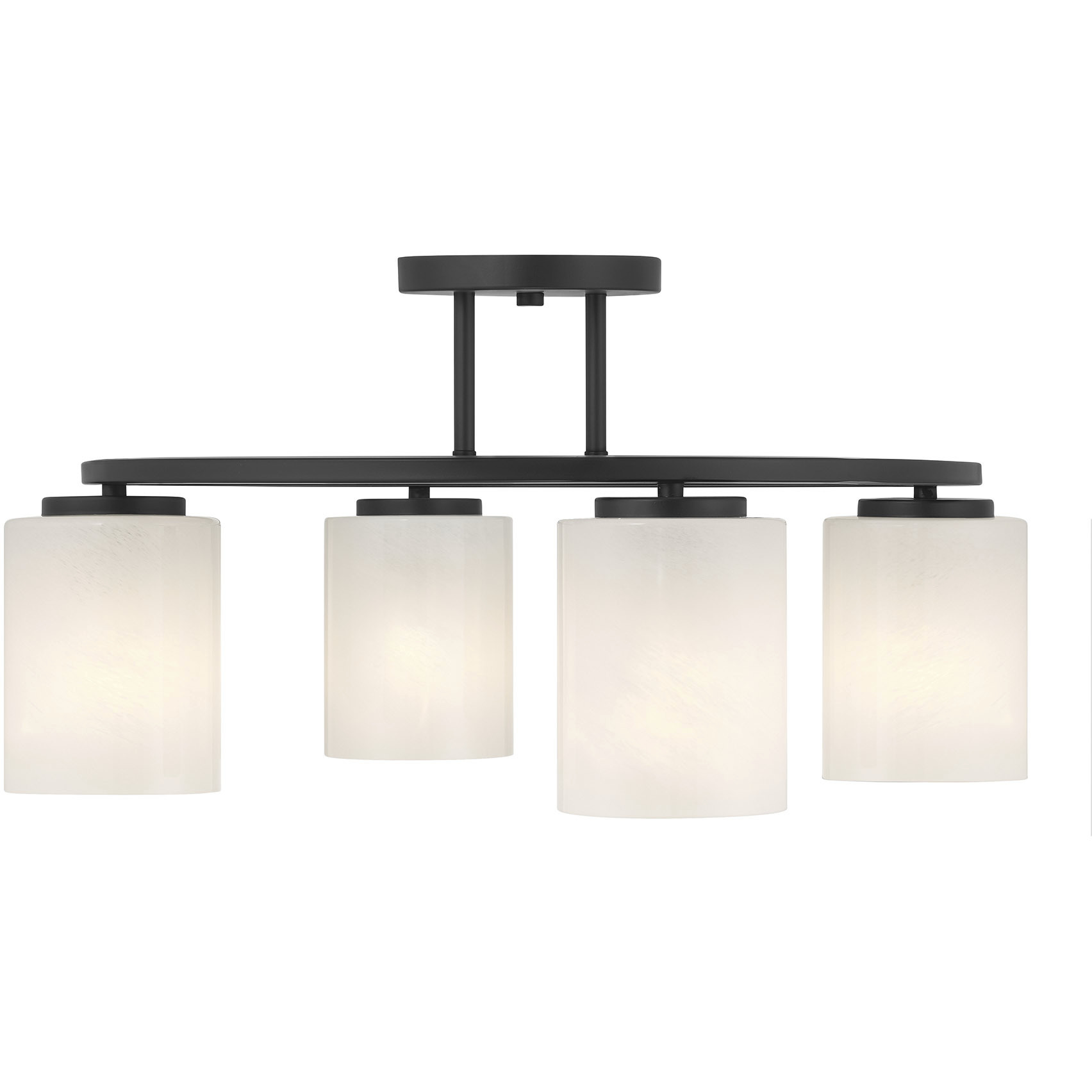 Herron 4 Light 24 inch Matte Black Semi-Flush Ceiling Light