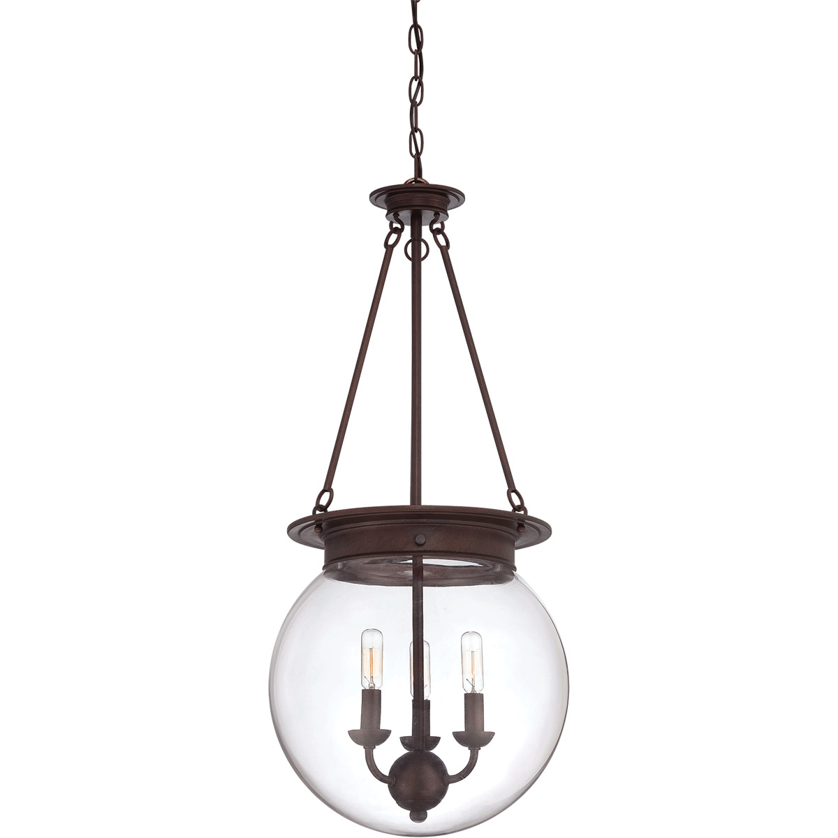 Landon 3 Light 14 inch Oiled Burnished Bronze Pendant Ceiling Light, Orb