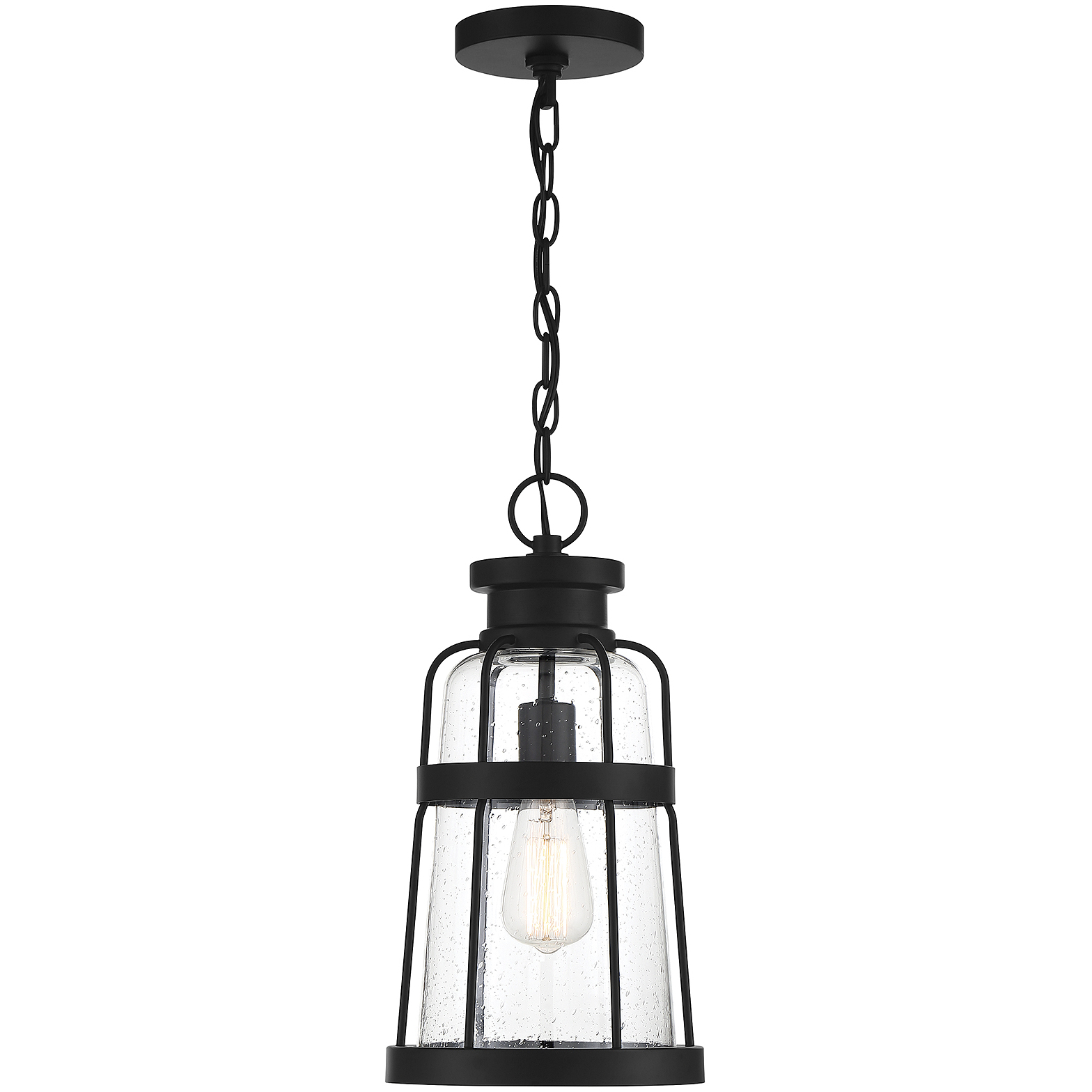 Quinton 1 Light 8.5 inch Matte Black Outdoor Hanging Lantern, Lighting One