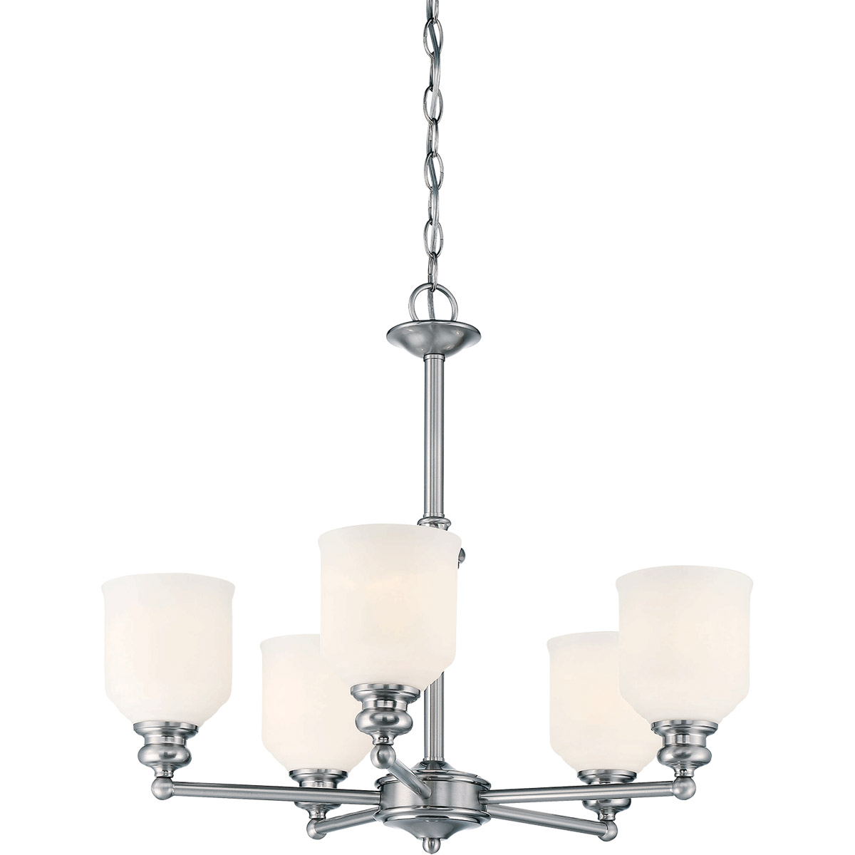Melrose 5 Light 24 inch Polished Chrome Chandelier Ceiling Light