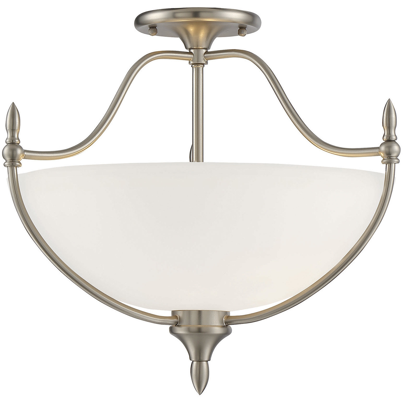 Savoy House 6 1005 3 SN Herndon 3 Light 18 inch Satin Nickel Semi Flush Ceiling Light Essentials