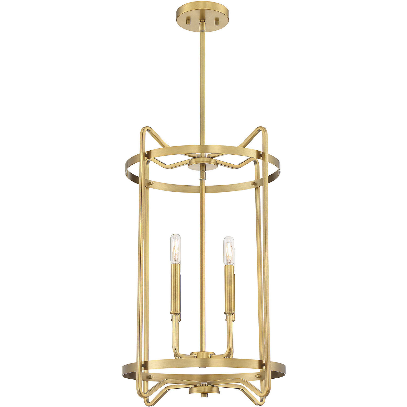 Kent 4 Light 16 inch Warm Brass Pendant Ceiling Light, Essentials