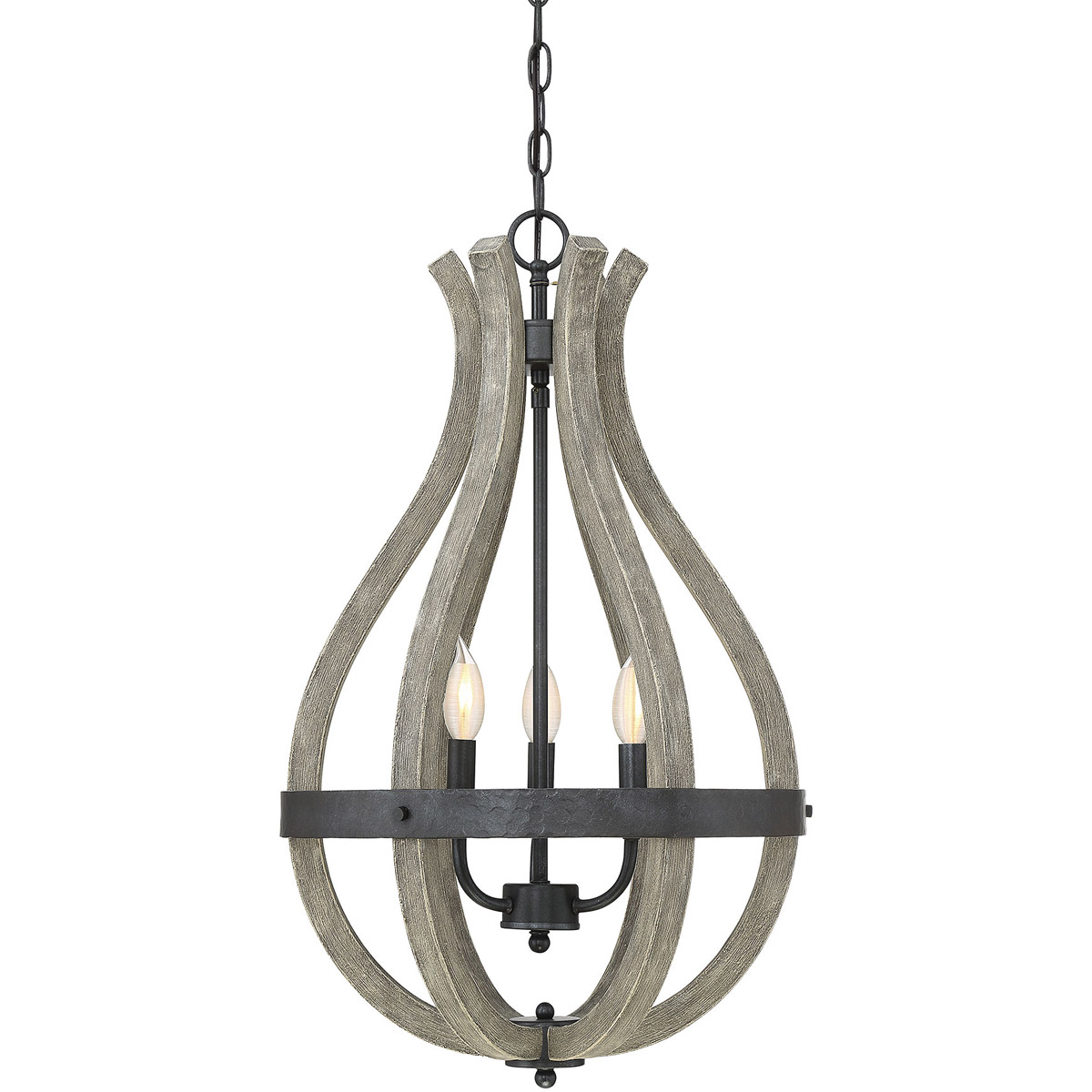 Carrolton 3 Light 16 inch Weathered Birch Pendant Ceiling Light