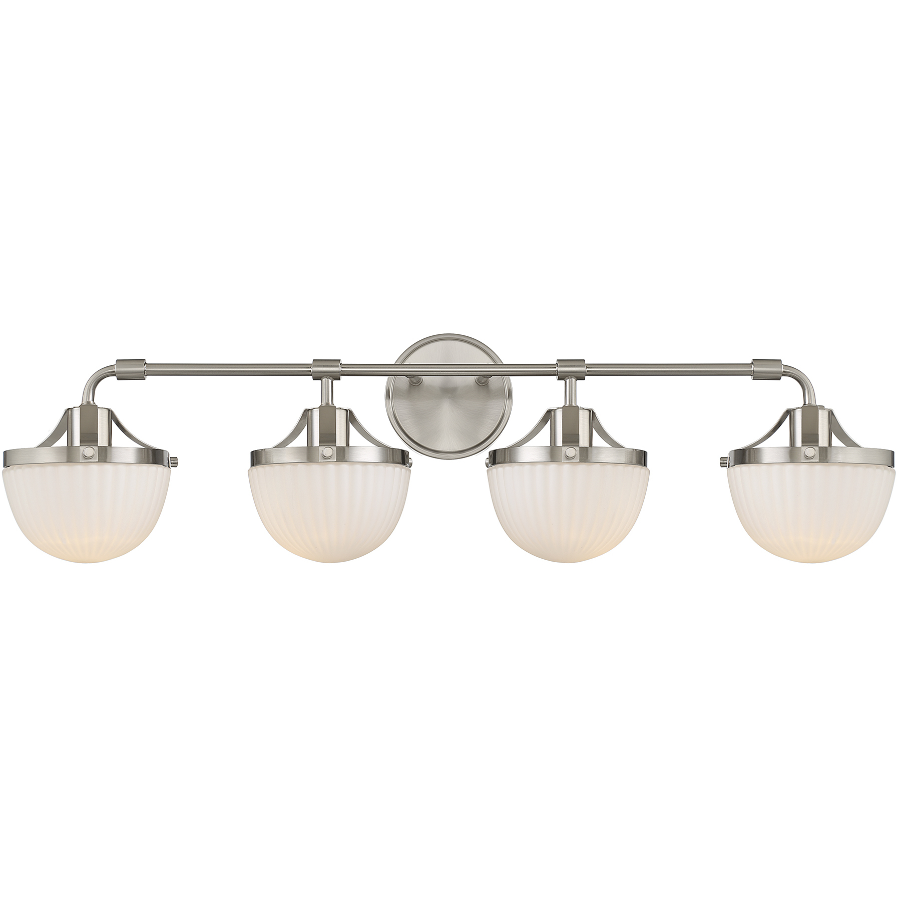 Meredith 4 Light 33 inch Satin Nickel Bathroom Vanity Light Wall Light, Lighting One (Open)