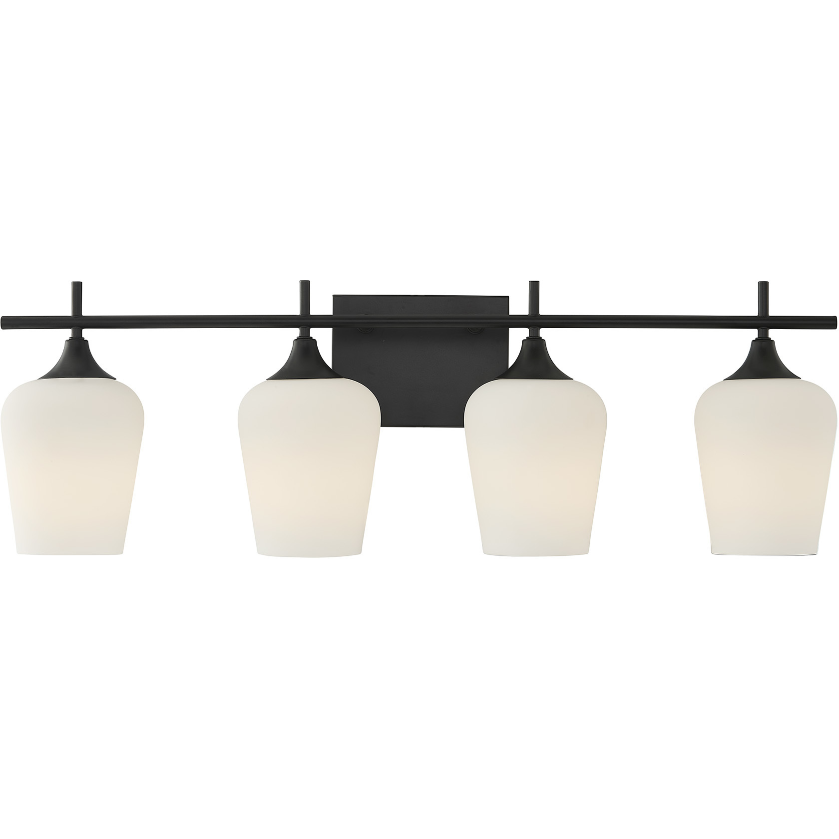 Octave 4 Light 28.75 inch Matte Black Bathroom Vanity Light Wall Light, Essentials