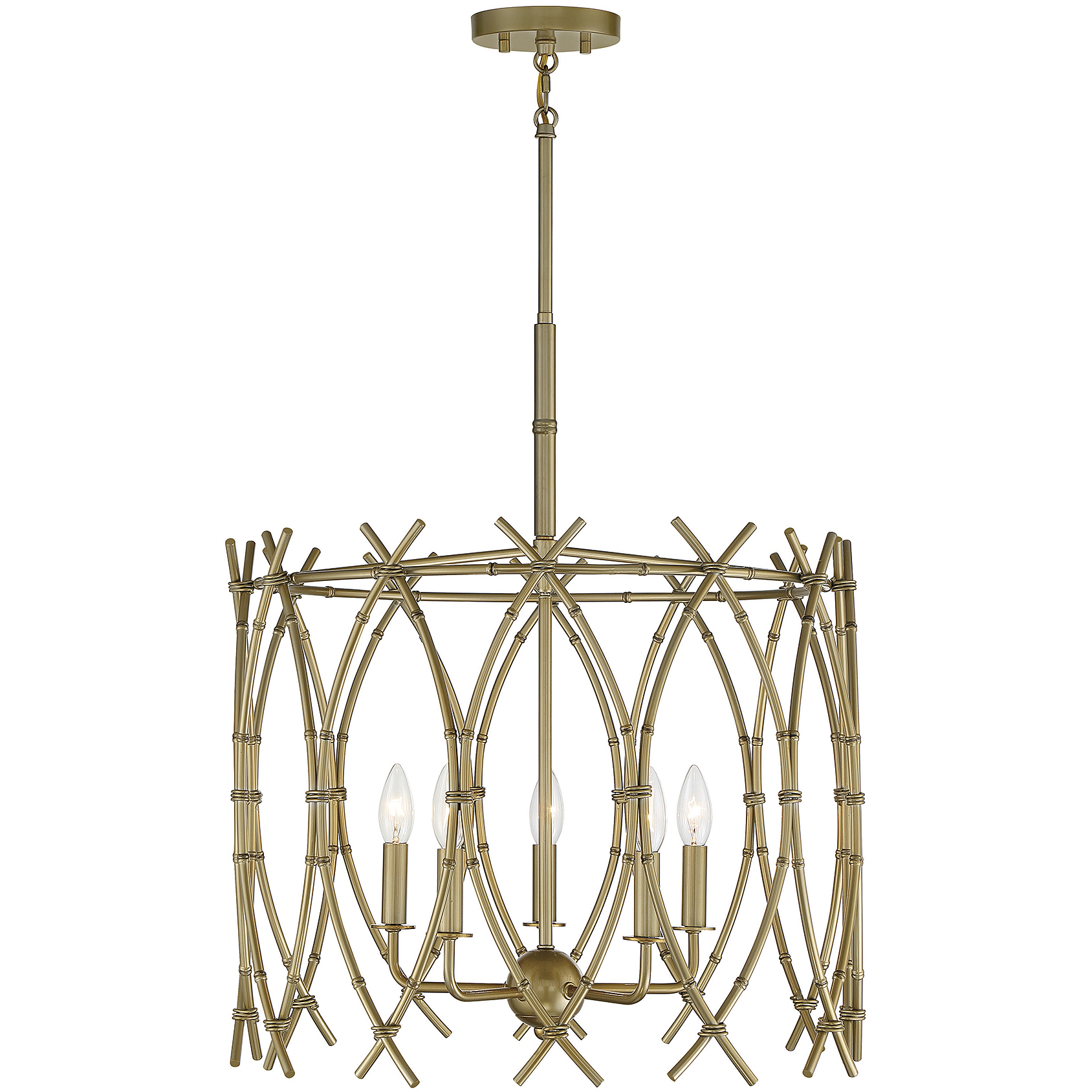 Cornwall 5 Light 22 inch New Burnished Brass Pendant Ceiling Light