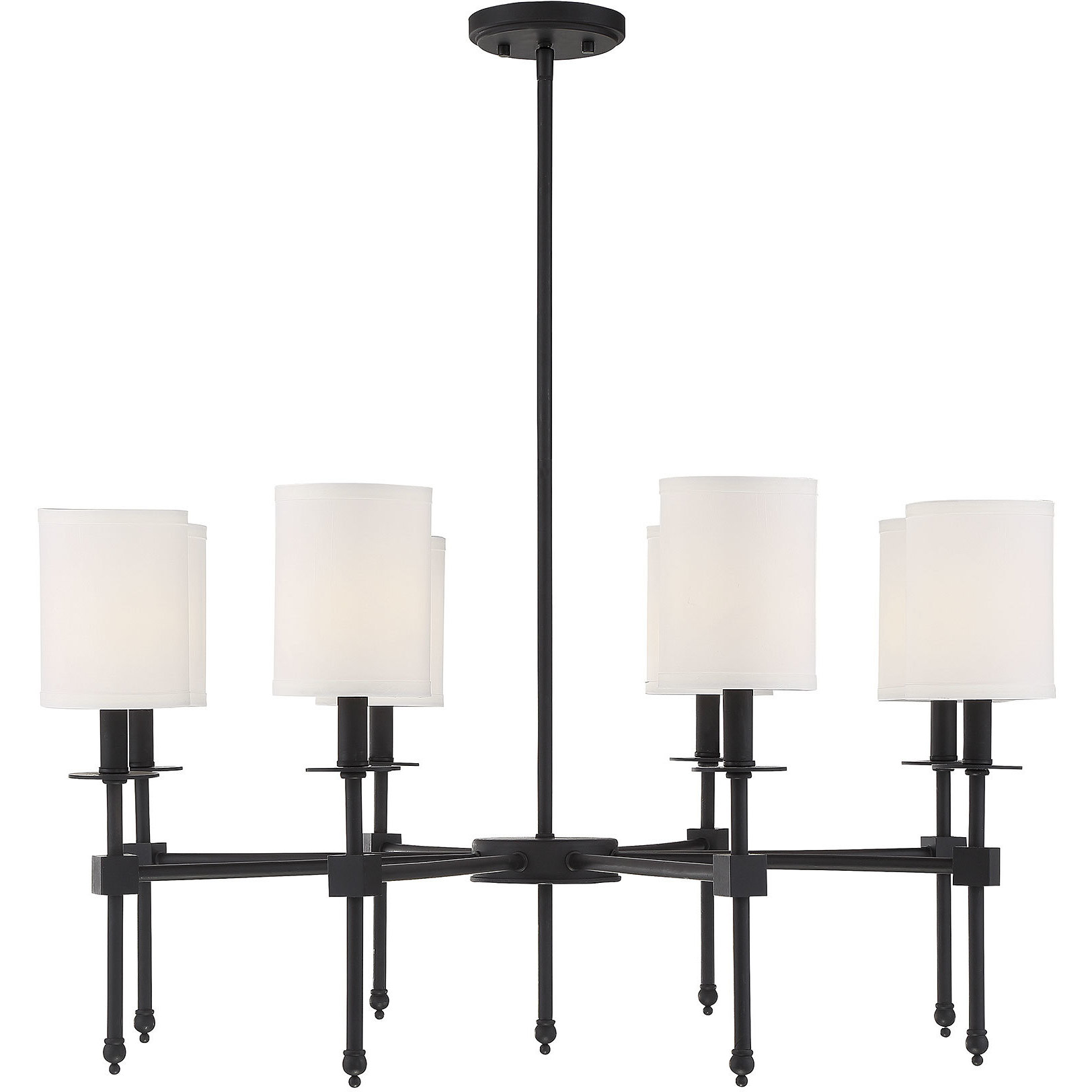 Chatham 8 Light 34 inch Matte Black Chandelier Ceiling Light, Essentials