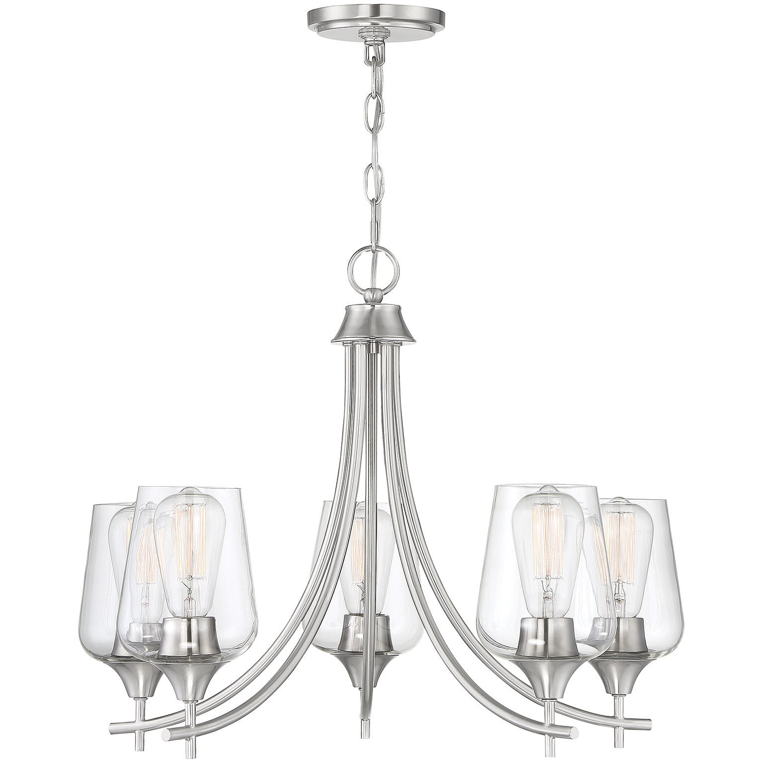 Savoy House 1 4032 5 SN Octave 5 Light 23 inch Satin Nickel Chandelier Ceiling Light Essentials