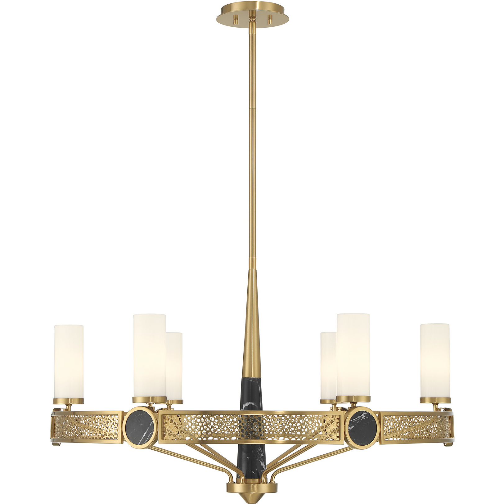Farrell 6 Light 32 inch Warm Brass Chandelier Ceiling Light