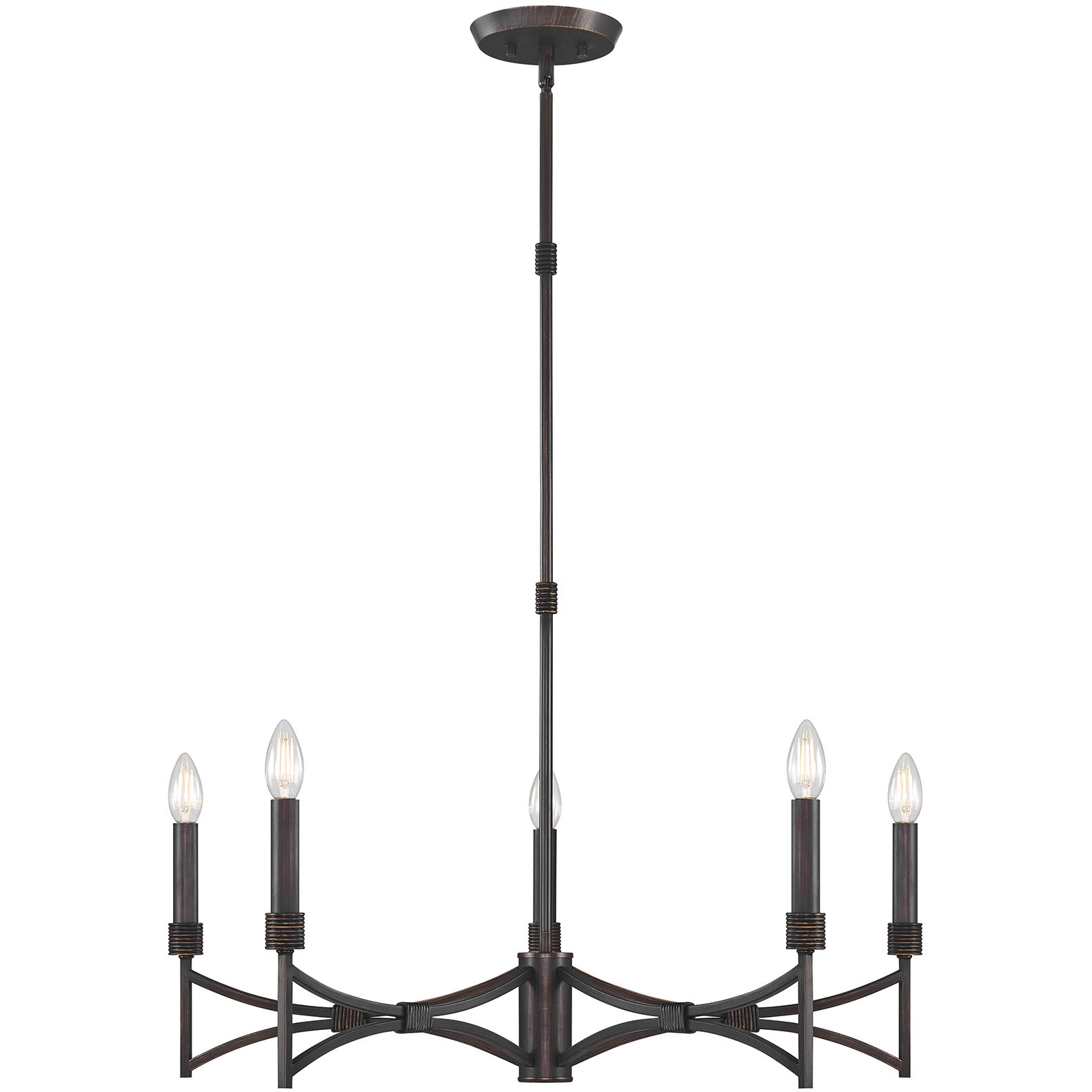 Gardner 5 Light 30 inch Champagne Mist Chandelier Ceiling Light