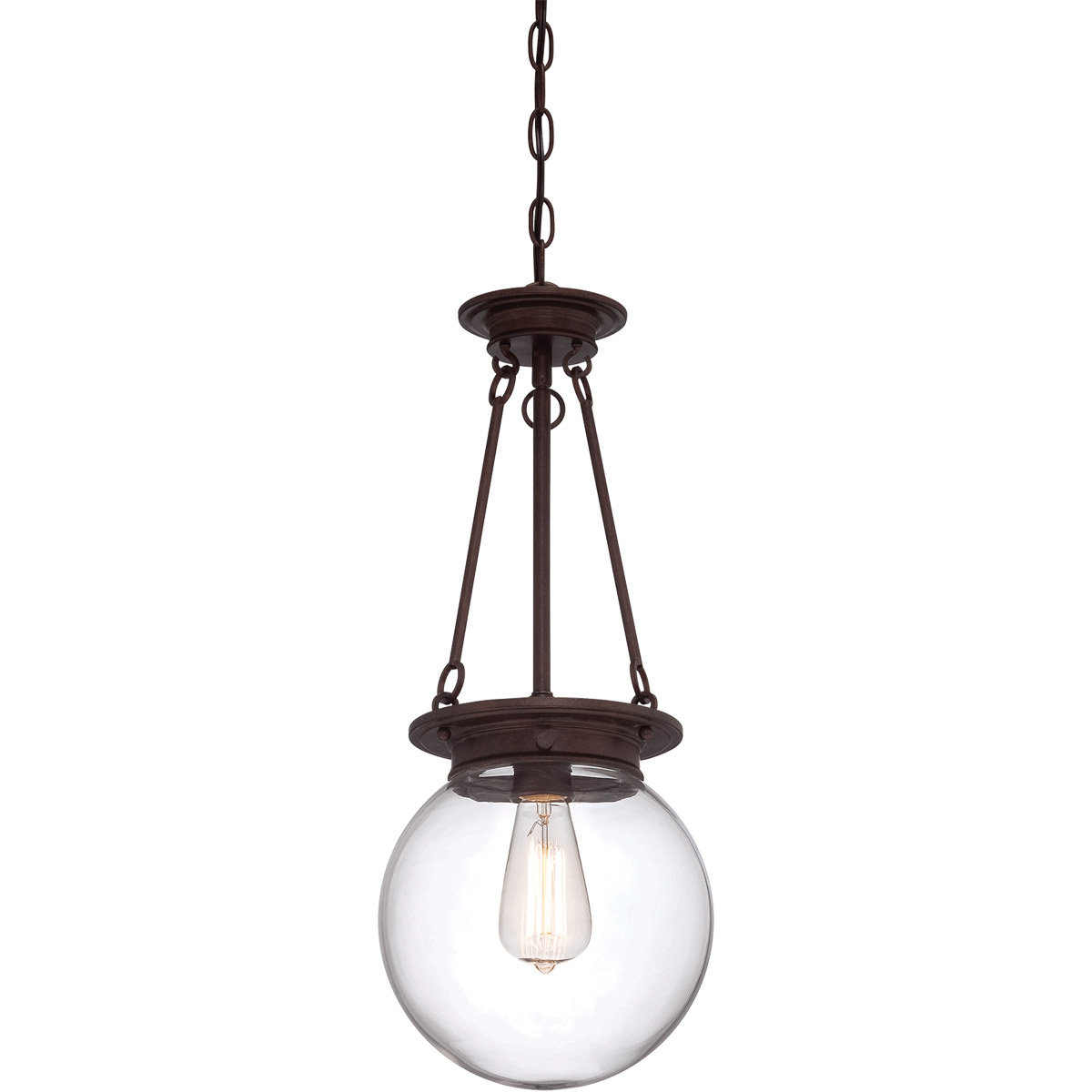 Landon 1 Light 9 inch Oiled Burnished Bronze Pendant Ceiling Light, Orb