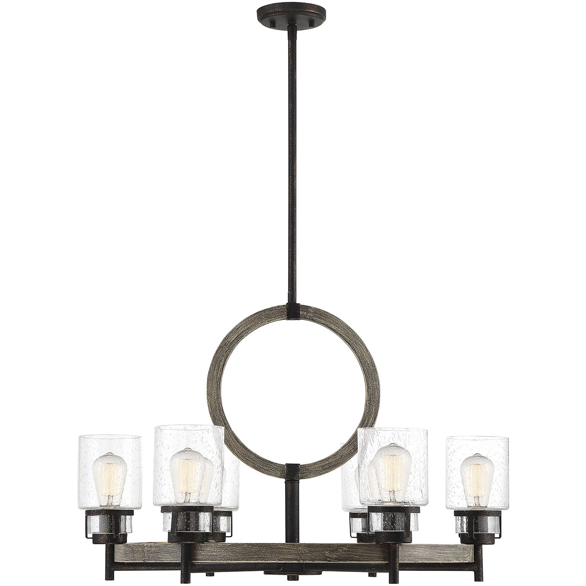 Hartman 6 Light 29.75 inch Noblewood/Iron Chandelier Ceiling Light