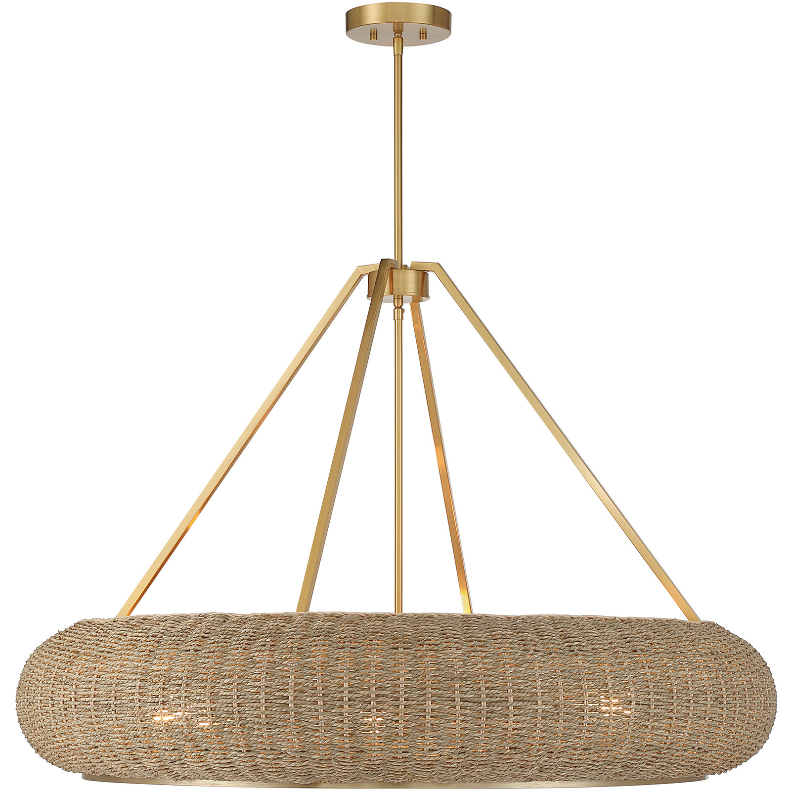 Gaia 6 Light 40 inch Warm Brass Pendant Ceiling Light