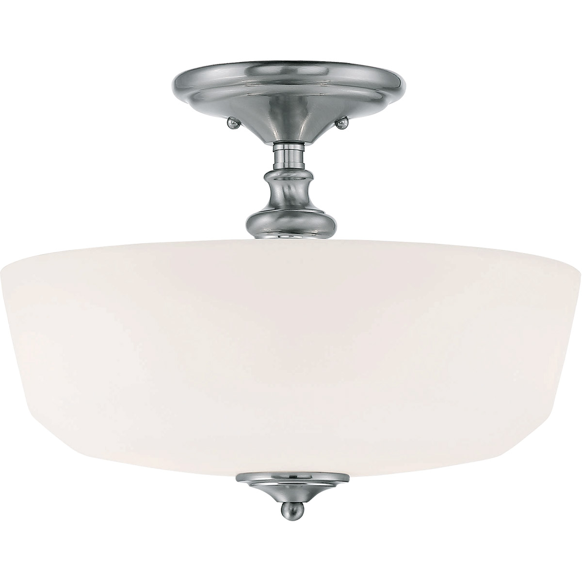 Melrose 2 Light 14 inch Polished Chrome Semi-Flush Ceiling Light