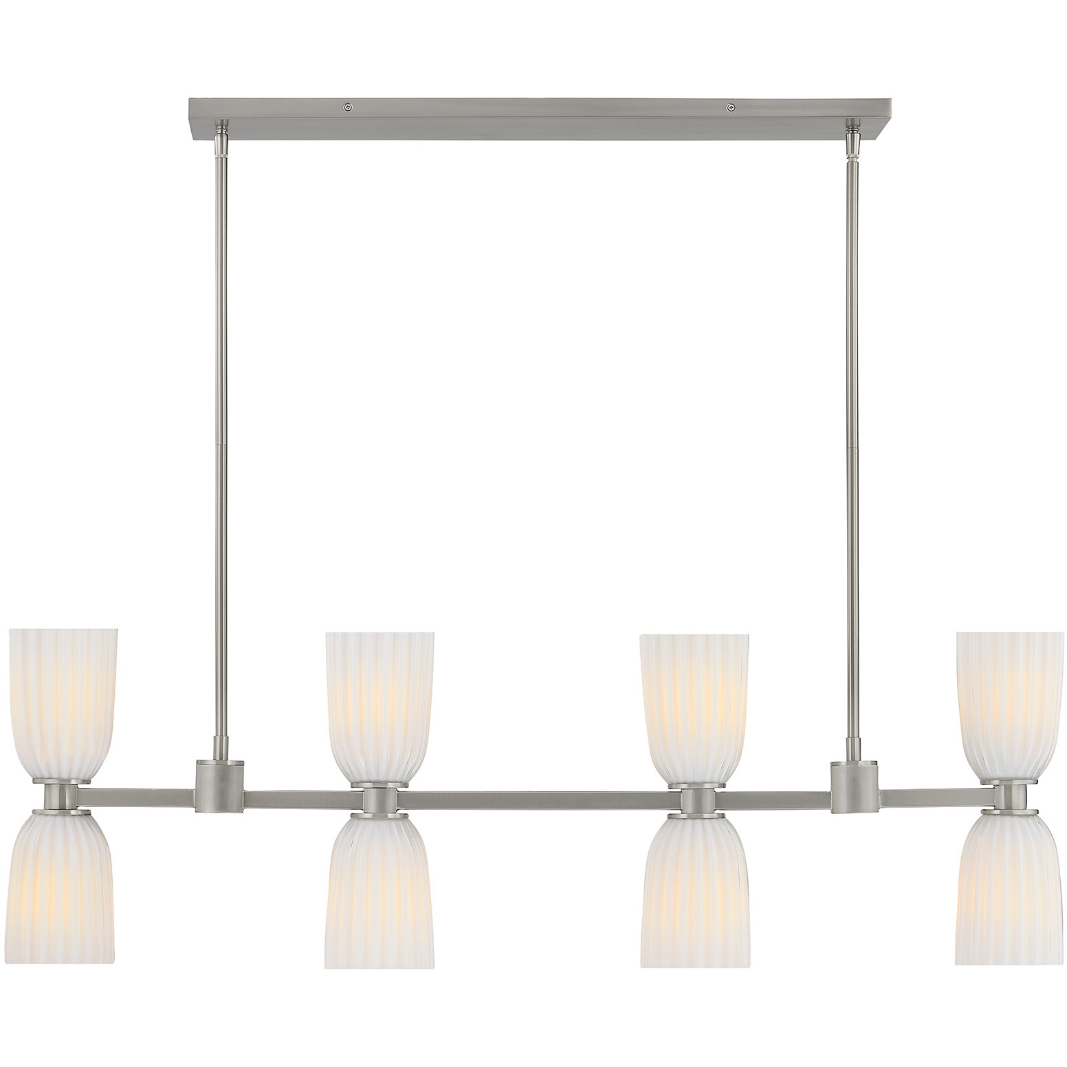 Baldwin 8 Light 44 inch Satin Nickel Linear Chandelier Ceiling Light, Essentials