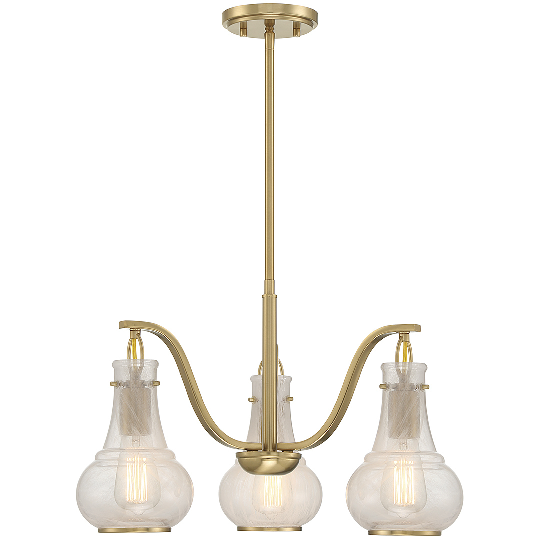 Adams 3 Light 21 inch Warm Brass Chandelier Ceiling Light