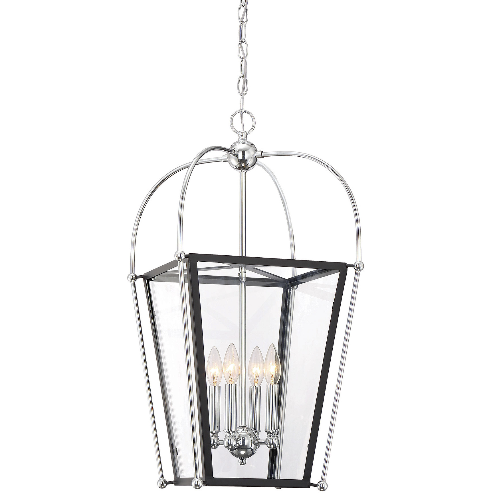 Dunbar 4 Light 14 inch Matte Black with Polished Chrome Accents Pendant Ceiling Light, Essentials