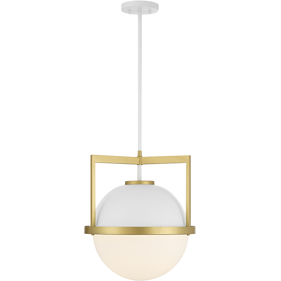 Carlysle 1 Light 15 inch White with Warm Brass Accents Pendant Ceiling Light in White/Warm Brass
