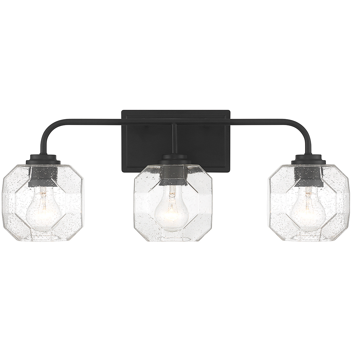 Baldwin 3 Light 24 inch Matte Black Bathroom Vanity Light Wall Light, Lighting One