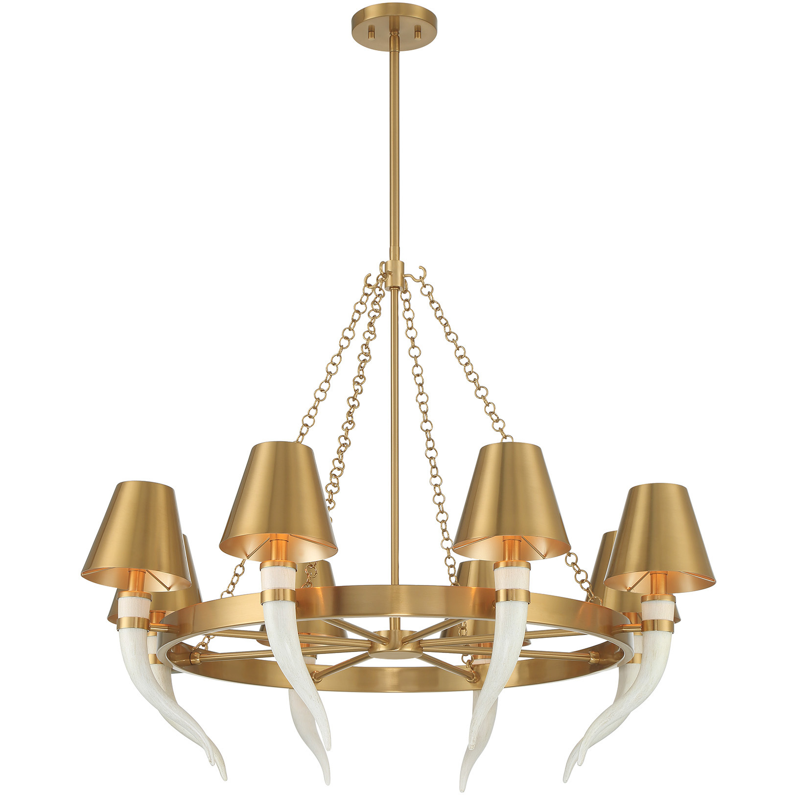 Hearne 8 Light 36 inch Warm Brass Chandelier Ceiling Light