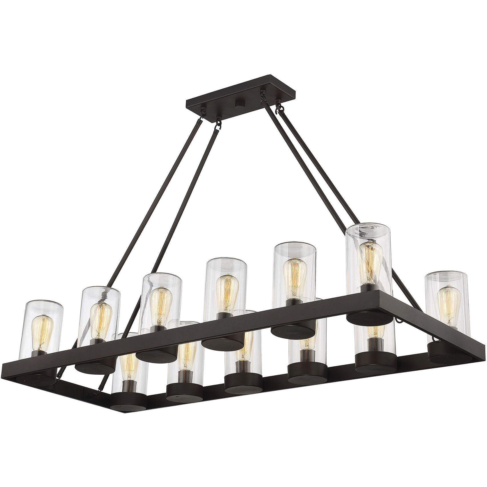 Inman 12 Light 19 inch English Bronze Outdoor Linear Chandelier