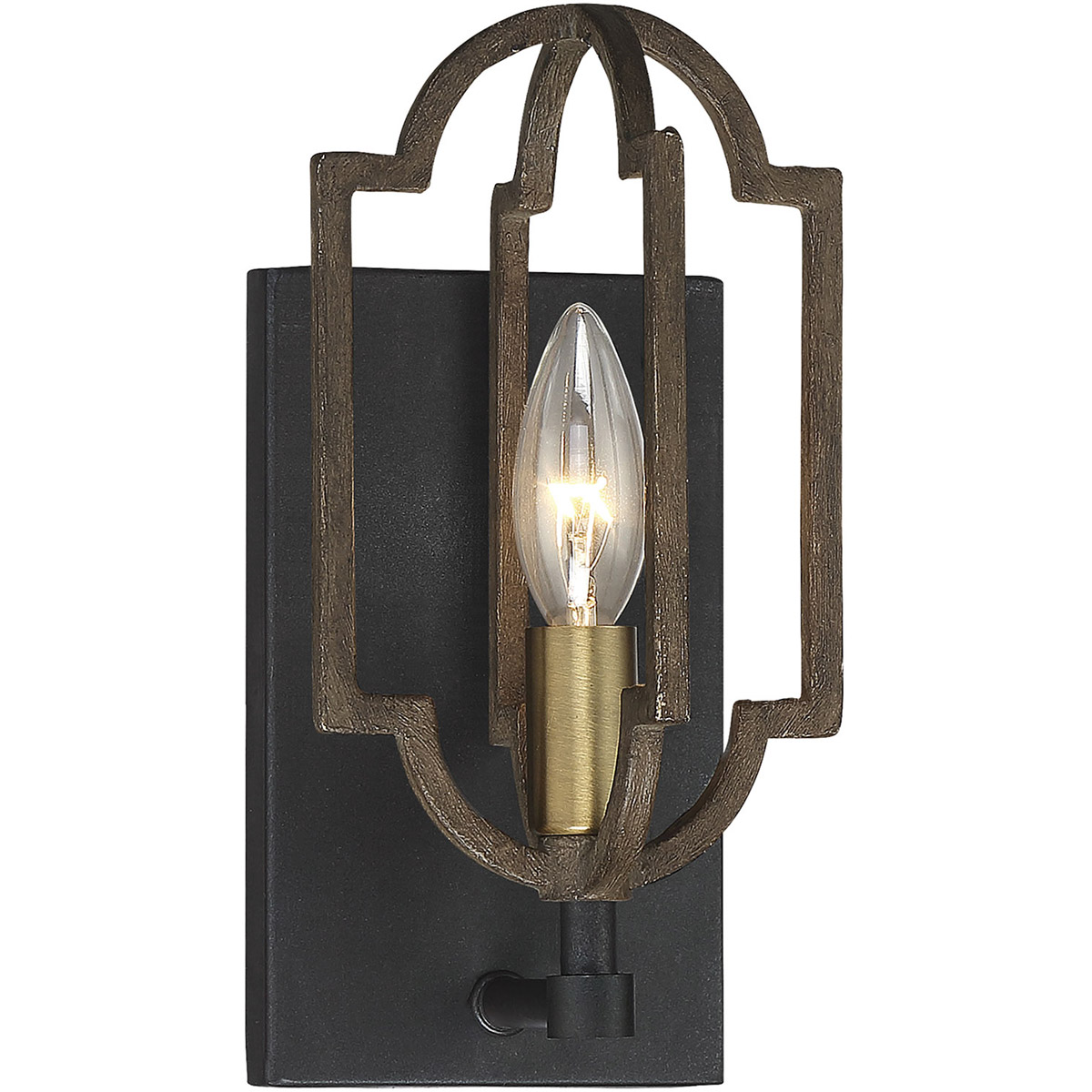 Westwood 1 Light 5 inch Barrelwood/Brass Sconce Wall Light