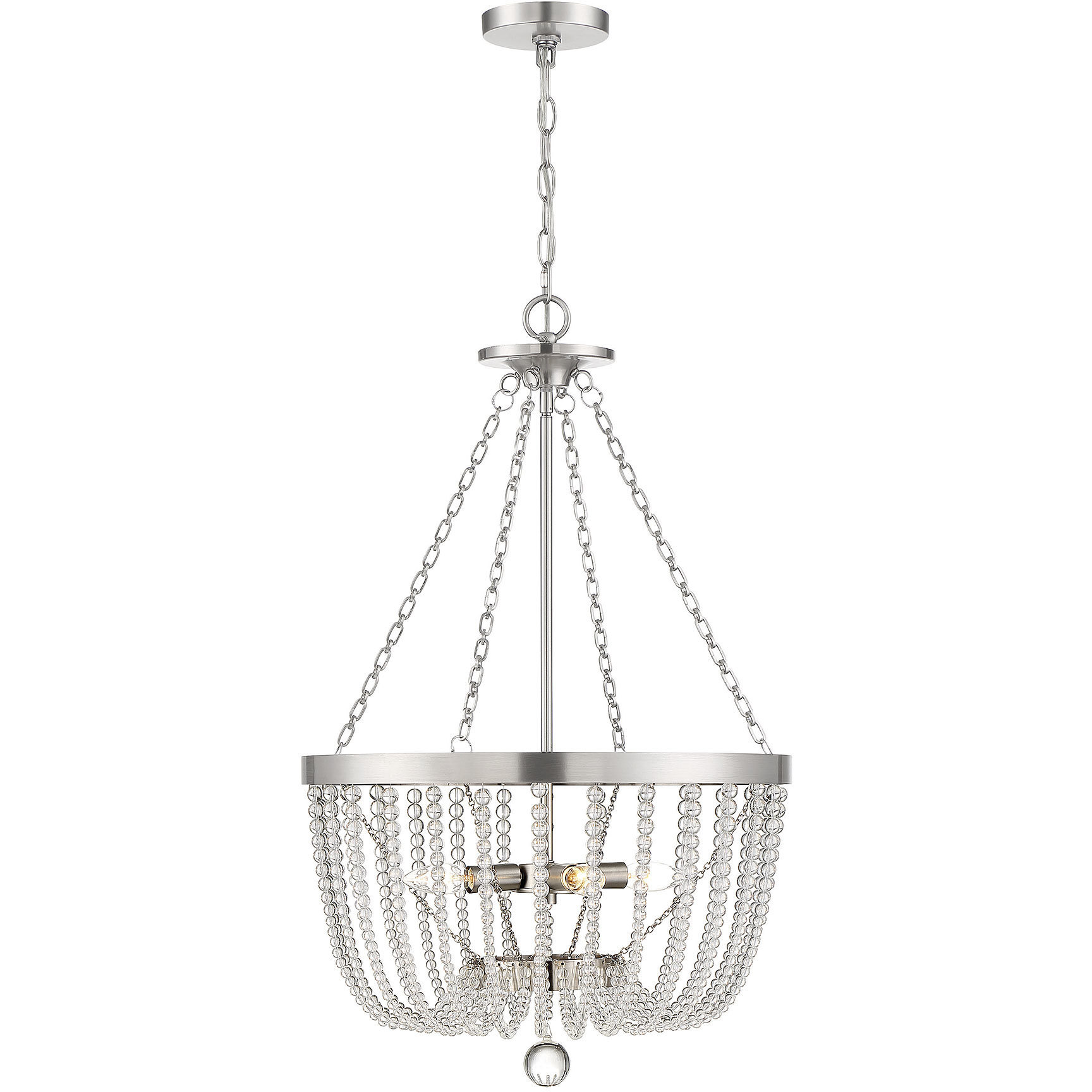 Bergamo 4 Light 19.88 inch Antique Nickel Pendant Ceiling Light