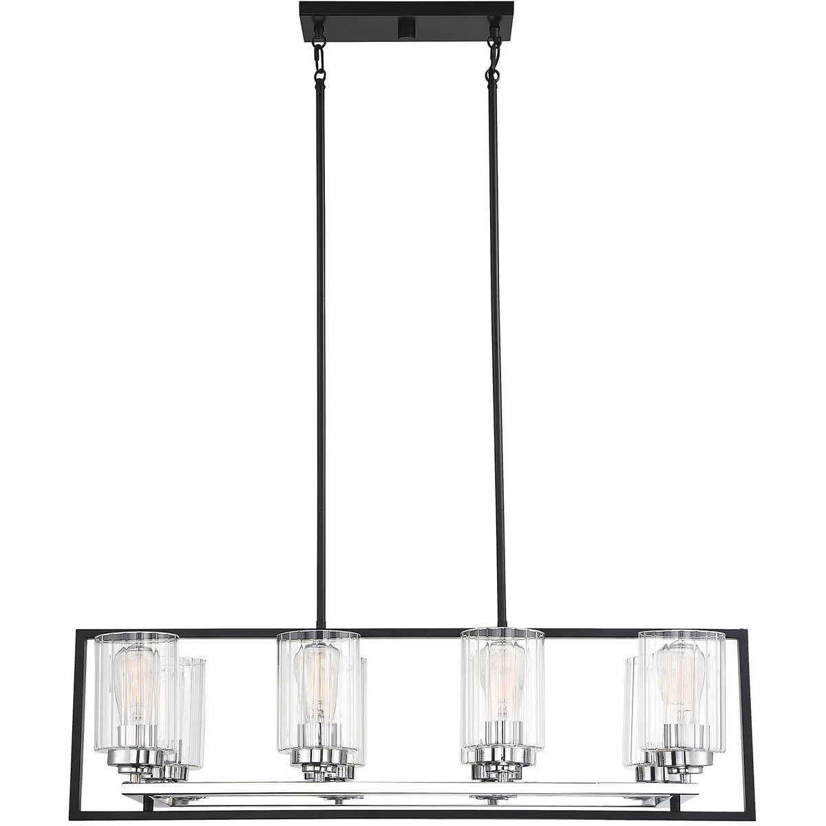 Redmond 8 Light 15 inch Matte Black/Polished Chrome Chandelier Ceiling Light