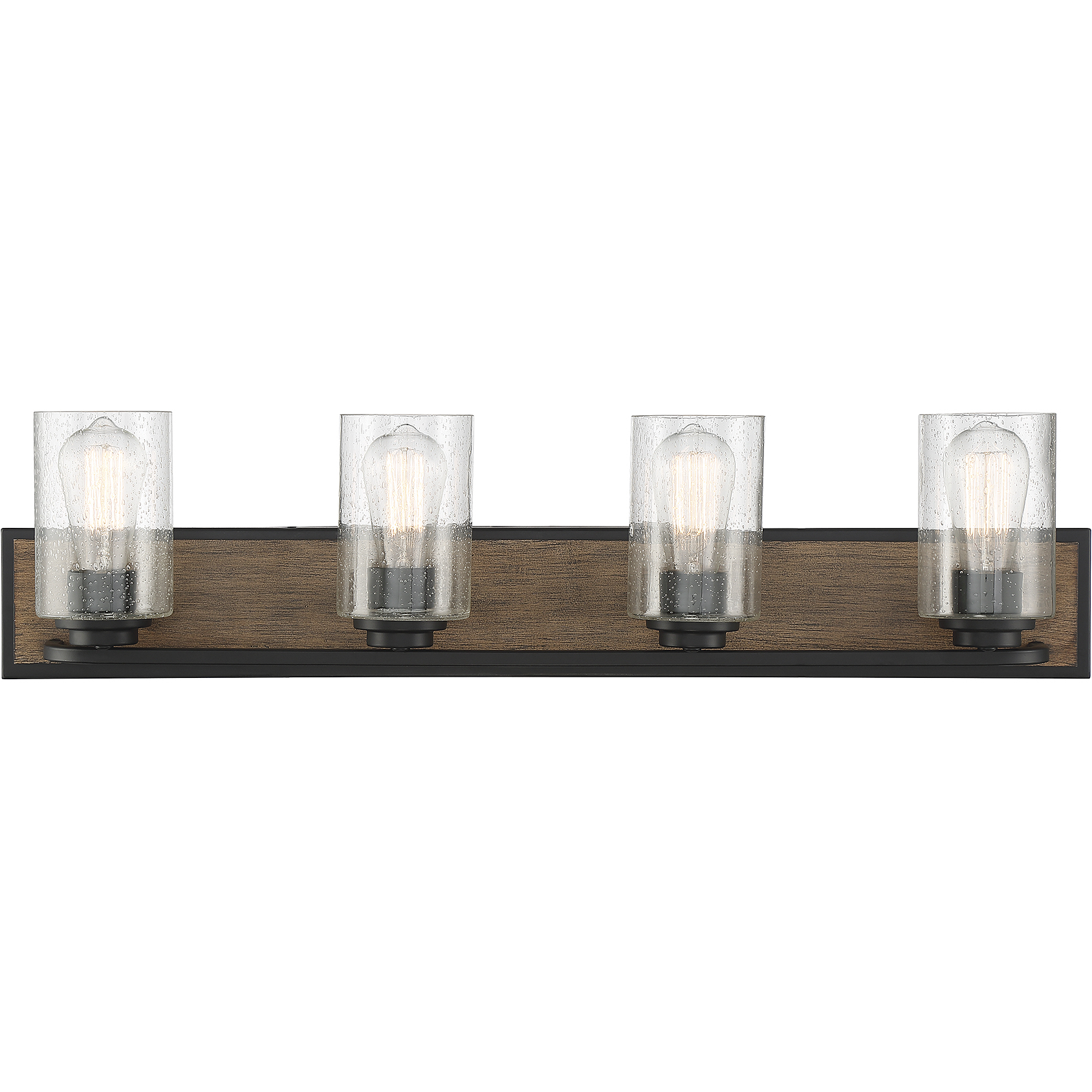 Sheppard 4 Light 32.75 inch Lodge Bathroom Vanity Light Wall Light, Lighting One (Open)