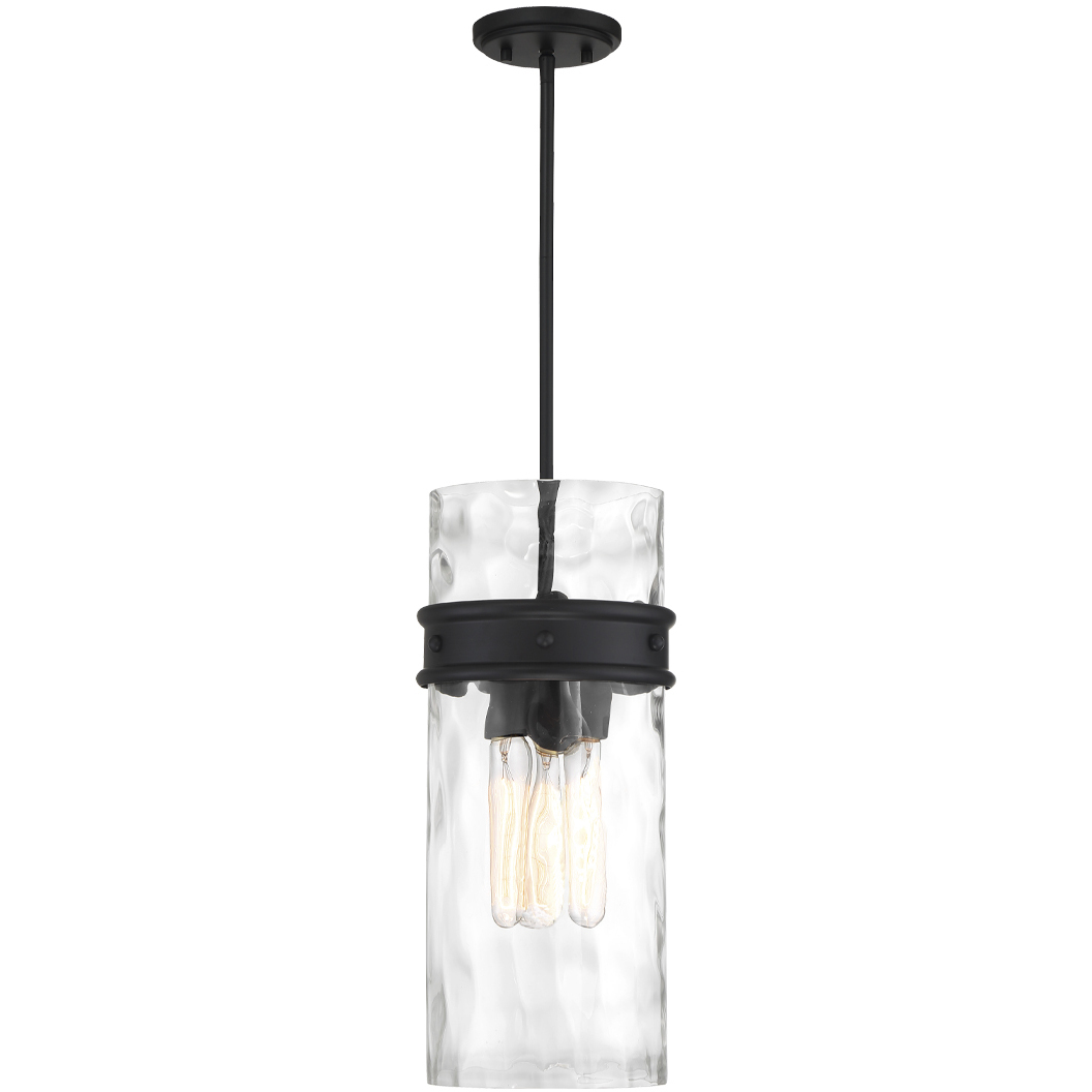 Ashton 3 Light 9 inch Matte Black Pendant Ceiling Light, Lighting One