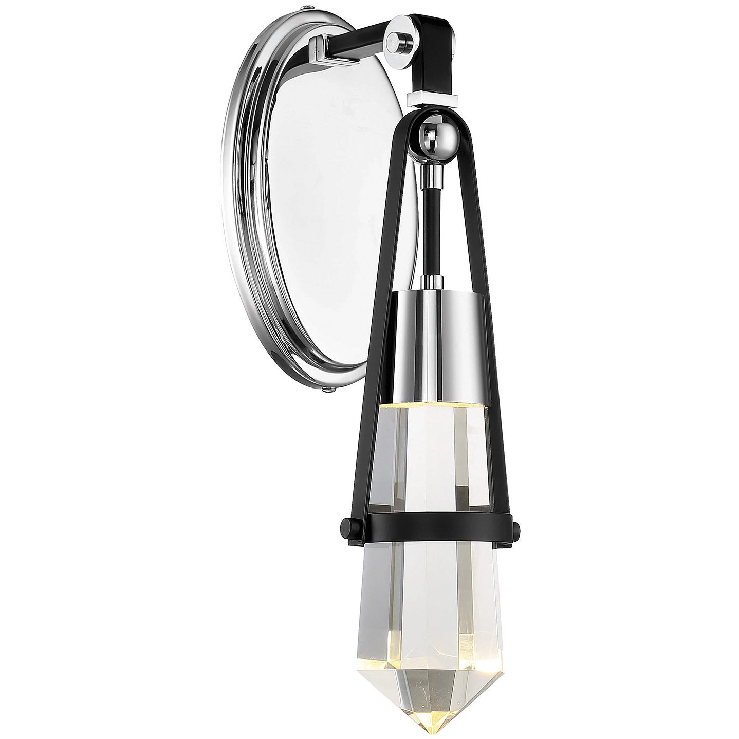 Denali LED 6 inch Matte Black with Polished Chrome Accents Wall Sconce Wall Light